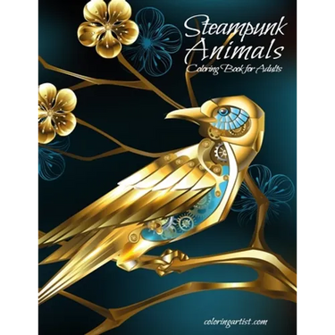 Steampunk Animals Coloring Book for Adults