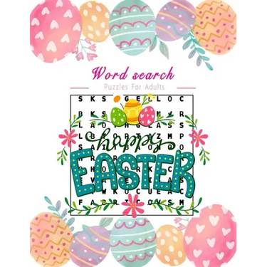 Easter word search puzzles for adults: A challenging activity book for all levels, Large Print.