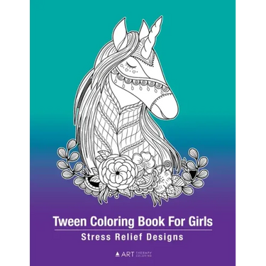 Tween Coloring Book For Girls: Stress Relief Designs: Detailed Zendoodle Pages For Relaxation, Preteens, Ages 8-12, Complex Intricate Zentangle Drawi