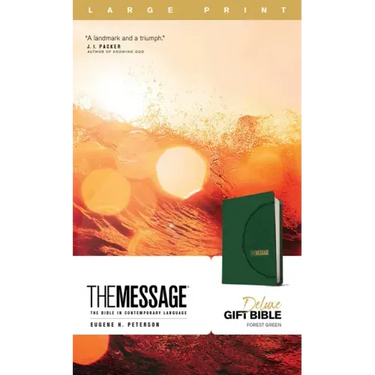 The Message Deluxe Gift Bible, Large Print (Leather-Look, Green): The Bible in Contemporary Language