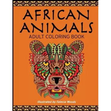 African Animals: Adult Coloring Book