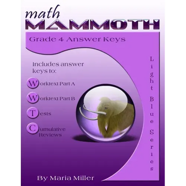 Math Mammoth Grade 4 Answer Keys