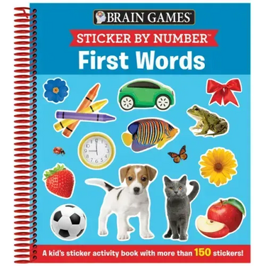 Brain Games - Sticker by Number: First Words (for Kids Ages 3-6): A Kid's Sticker Activity Book with More Than 150 Stickers!