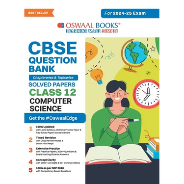 Oswaal CBSE Question Bank Class 12 Computer Science, Chapterwise and Topicwise Solved Papers For Board Exams 2025