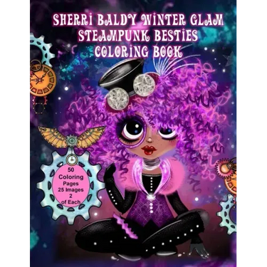 Sherri Baldy Winter Glam Steampunk Besties Coloring Book