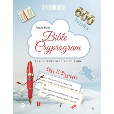 Puzzle Book Bible Cryptogram Large Print Special Edition: Bible Cryptograms, Cryptogram Bible Puzzle Books, Cryptograms Bible Quotes - The Complete Se