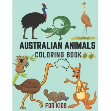 Australian Animals Coloring Book For Kids: A Fun & Informational Kids Wildlife Coloring Book Australian Land & Water Animals Aussie Birds 30+ Animals