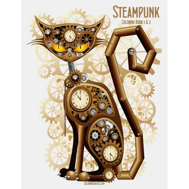 Steampunk Coloring Book 1 & 2