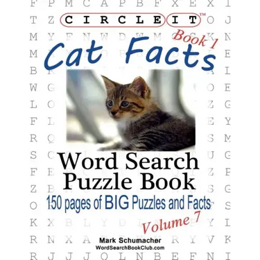 Circle It, Cat Facts, Book 1, Word Search, Puzzle Book