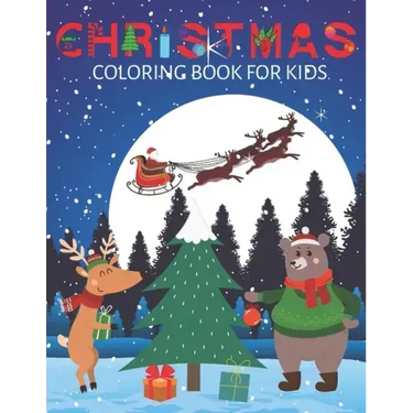 Christmas coloring book for kids: Ages 4-12 years