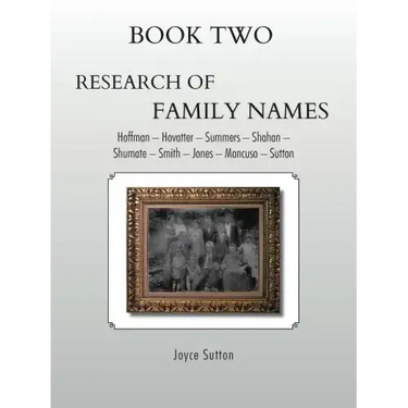 Book Two Research of Family Names: Hoffman - Hovatter -Summers - Shahan -Shumate - Smith - Jones - Mancuso - Sutton