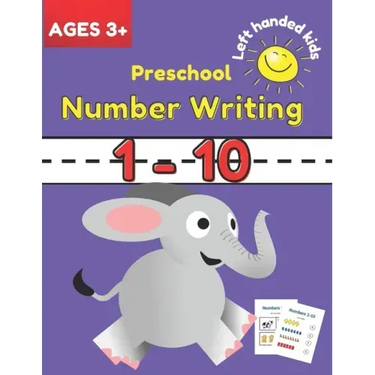 Preschool Number Writing 1 - 10 Left handed kids Ages 3+: Educational Pre k with Number Tracing and shapes, beginner Math Preschool Learning Book with