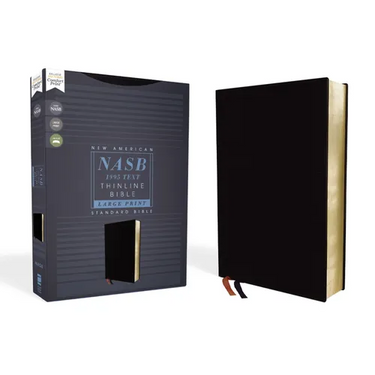 Nasb, Thinline Bible, Large Print, Bonded Leather, Black, Red Letter Edition, 1995 Text, Comfort Print