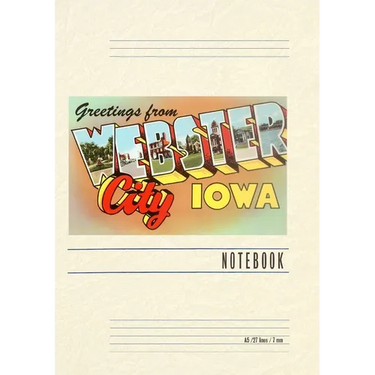 Vintage Lined Notebook Greetings from Webster City