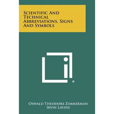 Scientific and Technical Abbreviations, Signs and Symbols