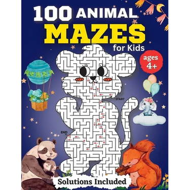 100 Animal Mazes for kids for Kids Ages 4-8: Fun Mazes and Coloring for Preschool, Kindergarten, and School-Age Children