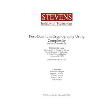 Post-Quantum Cryptography Using Complexity