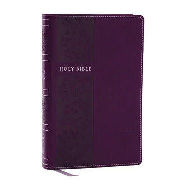 NKJV Personal Size Large Print Bible with 43,000 Cross References, Purple Leathersoft, Red Letter, Comfort Print