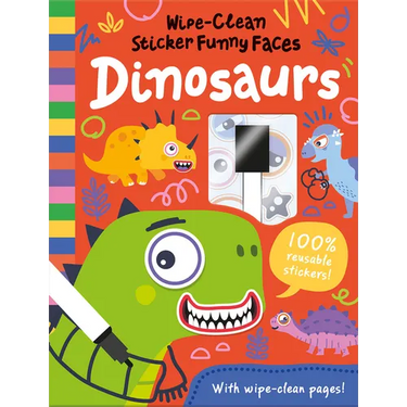 Wipe-Clean Sticker Funny Faces Dinosaurs