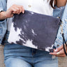 Faux Fur Cow Animal Print Clutch - Vysn