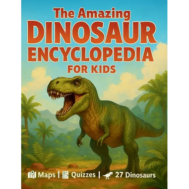The Amazing Dinosaur Encyclopedia for Kids: 27 Fascinating Species with Easy Facts, World Maps, Fun Quizzes, a Dino Glossary, and Creative Activities