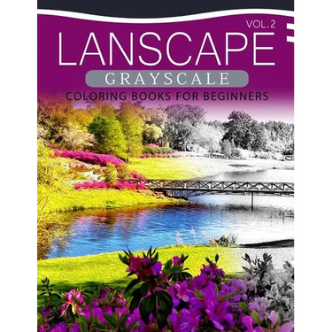 Landscapes GRAYSCALE Coloring Books for Beginners Volume 2: A Grayscale Fantasy Coloring Book: Beginner's Edition