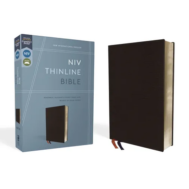 NIV, Thinline Bible, Bonded Leather, Black, Red Letter Edition