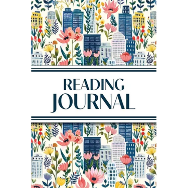 Reading Journal (Cozy Blue Cityscape with Pink Wildflowers): 6"x9" Book Lover's Diary; Book/Series Reviews, Reading Tracker, Favorite Book List, Favor