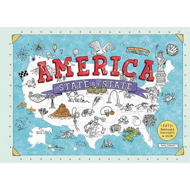 America State by State: Fifty Removable Placemats to Color