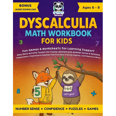 Dyscalculia Math Workbook for Kids Ages 6-8: Fun Games & Worksheets for Learning Support Easy Daily Activity Toolkit for Young Learners with Number Se