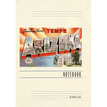 Vintage Lined Notebook Greetings from Tempe, Arizona