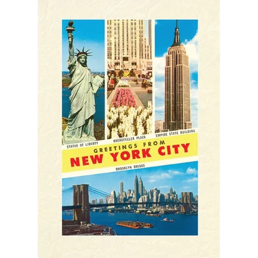 Vintage Lined Notebook Scenes, Greetings from New York City