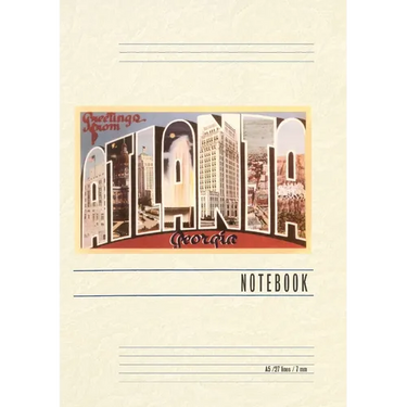 Vintage Lined Notebook Greetings from Altanta