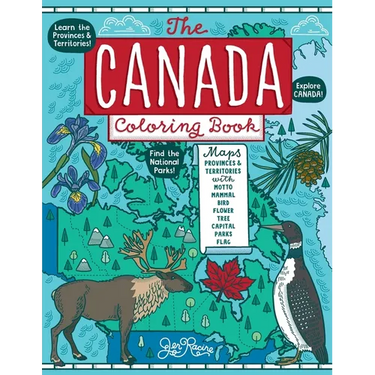 The Canada Coloring Book: Maps of Provinces and Territories with Symbols and National Parks