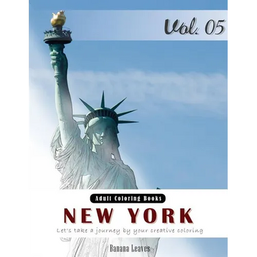 New York City: Landscapes Grey Scale Photo Adult Coloring Book, Mind Relaxation Stress Relief Coloring Book Vol5.: Series of coloring