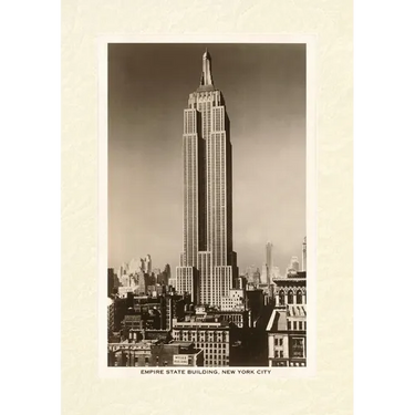 Vintage Lined Notebook Empire State Building, New York City