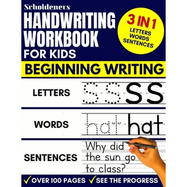 Handwriting Workbook for Kids: 3-in-1 Writing Practice Book to Master Letters, Words & Sentences