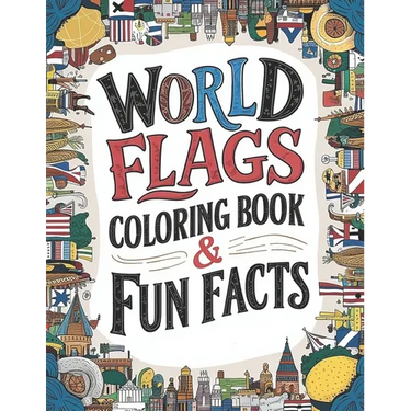 world flags coloring book & Fun Facts: Discover Flags & Fascinating Facts from Every Country (Educational Coloring Book)