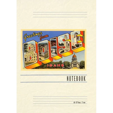 Vintage Lined Notebook Greetings from Boise