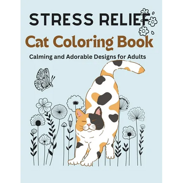 Stress relief cat coloring book calming and adorable designs for adults