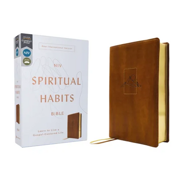 Niv, Spiritual Habits Bible, Leathersoft, Tan, Red Letter, Comfort Print: Learn to Live a Gospel-Centered Life