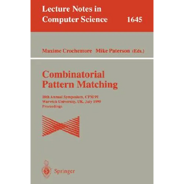 Combinatorial Pattern Matching: Fifth Annual Symposium, CPM '94, Asilomar, Ca, Usa, June 5 - 8, 1994. Proceedings