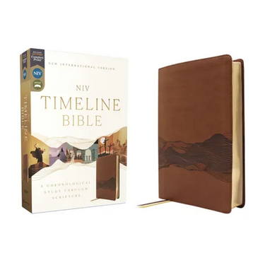 Niv, Timeline Bible, Leathersoft, Brown, Red Letter, Comfort Print: A Chronological Study Through Scripture
