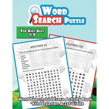 Word Search Puzzle for Kids Ages 4-8: A Large Print Word Search and Trace Activity Book - Kindergarten and 1st Grade Vocabulary