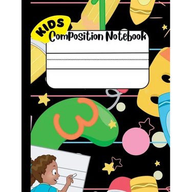 Composition Notebook for Kids: Draw and Write Journal for kids with Cut and Paste picture writing prompts, Fry's Sight Word List and Penmanship Practi