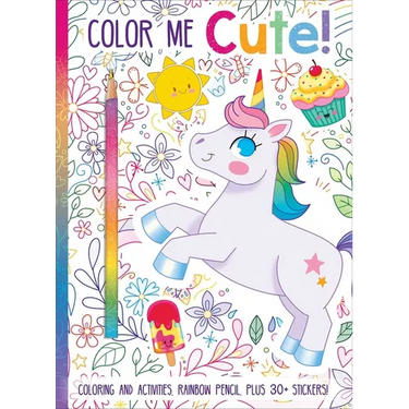 Color Me Cute! Coloring Book with Rainbow Pencil
