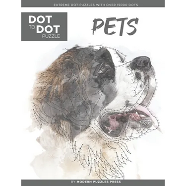 Pets - Dot to Dot Puzzle (Extreme Dot Puzzles with over 15000 dots) by Modern Puzzles Press: Extreme Dot to Dot Books for Adults - Challenges to compl