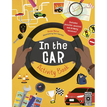 In the Car Activity Book: Includes Puzzles, Quizzes and Drawing Activities!
