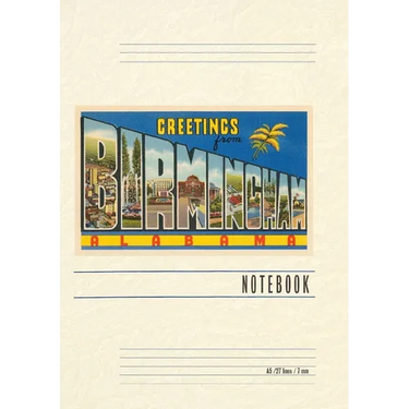 Vintage Lined Notebook Greetings from Birmingham