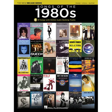 Songs of the 1980s - The New Decade Series with Online Backing Tracks Piano Vocal Guitar Songbook Over 80 Iconic Hits with Sheet Music